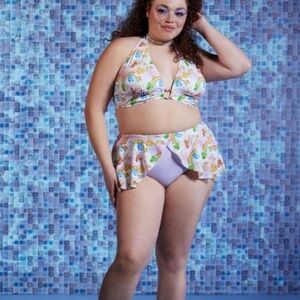 Care bear skirted bikini bottom plus size nwot